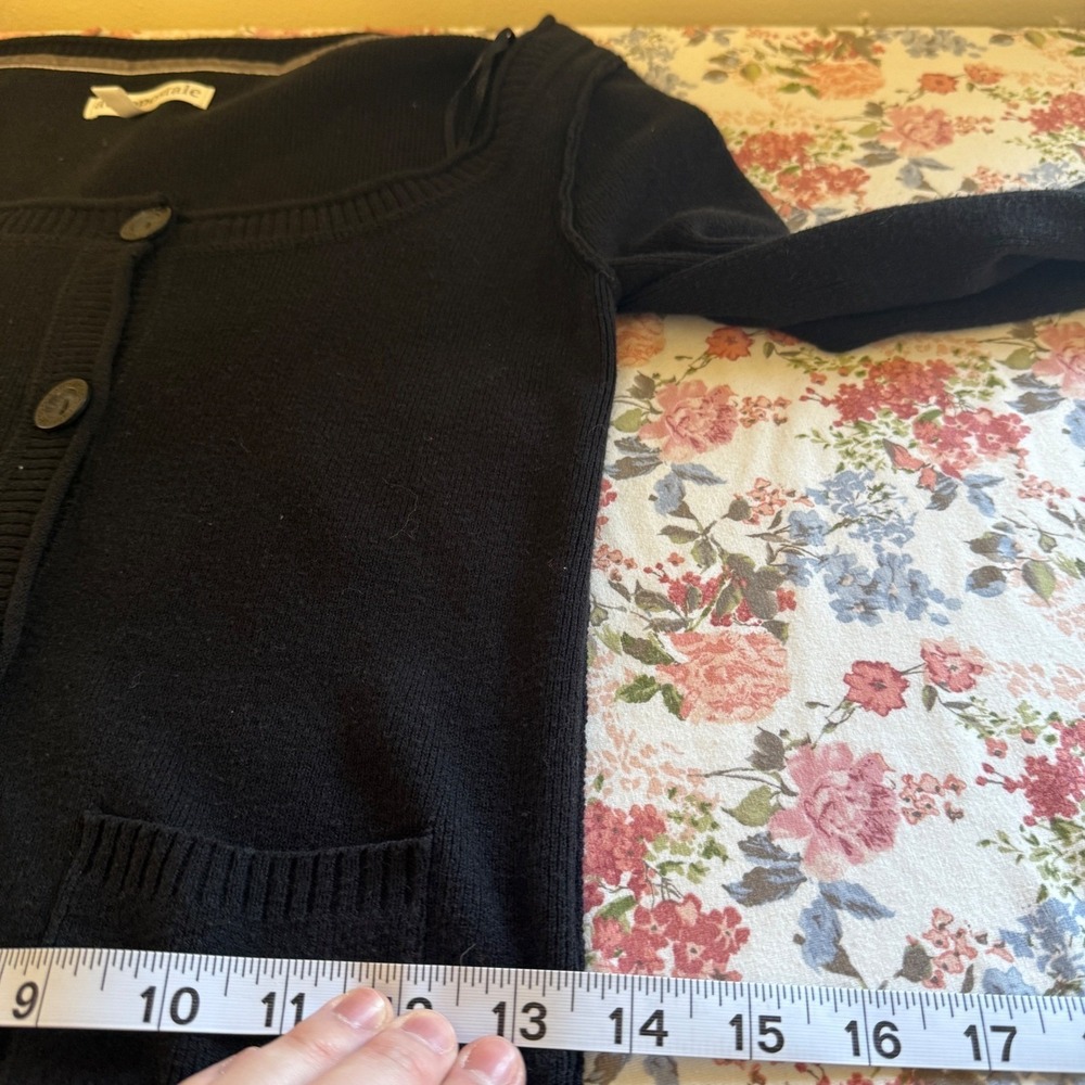 Aeropostale Womens Black Cardigan Medium Minimalist Capsule Essential Classic - Picture 12 of 13